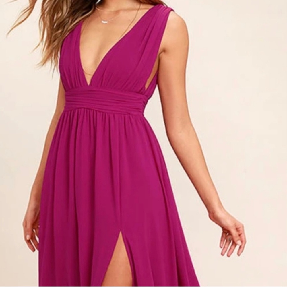 NWT Magenta Lulus Heavenly Hues Maxi Dress Size S